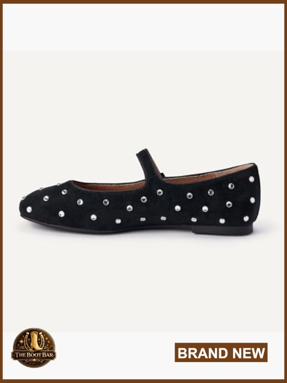 Women's Velvet Mary Jane Ballet Flat with Buckle Strap - Picture 4 of 6